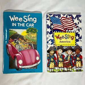 Wee Sing Kids Sing Along Books In the Car and America 2 book bundle